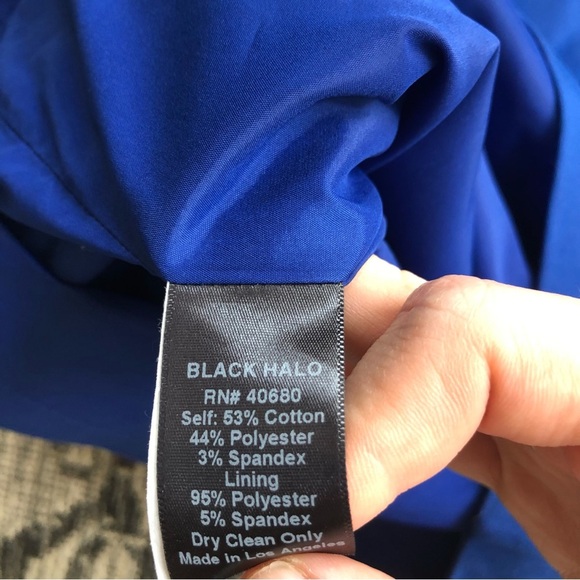 NWT Black Halo Vera Mini Cut Out Back Cocktail Dress Royal Blue Women’s Sz 8 - Picture 5 of 7
